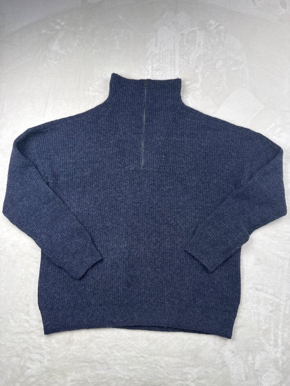 Modern Ambition Womens XL Navy Blue Half-Zip Wool Pullover Sweater